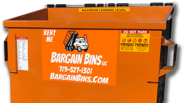 bargain bins clutter buster is the cheapest roll off dumpster in Colorado Springs
