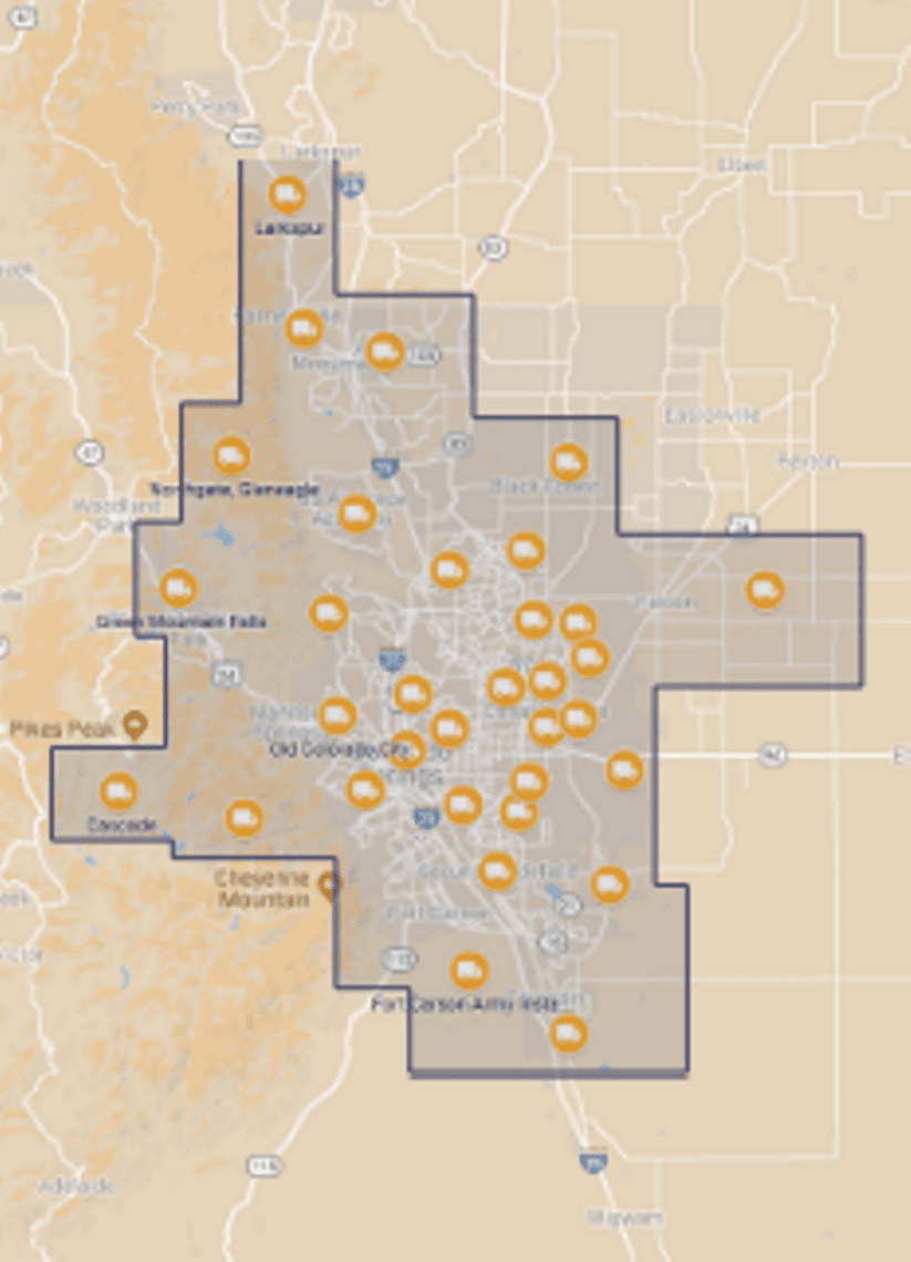 map of service area